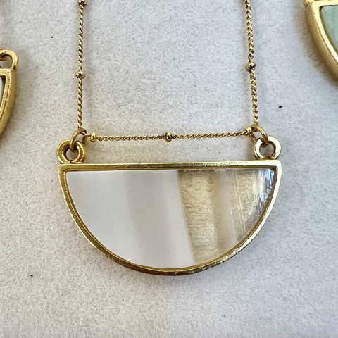 Half Moon Gold Transparent White