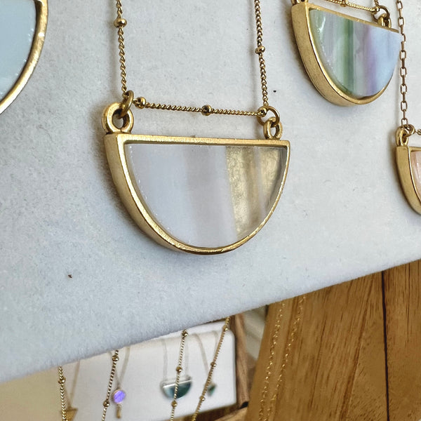 Half Moon Gold Transparent White