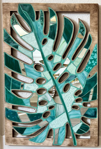 Monstera Panel Turquoise