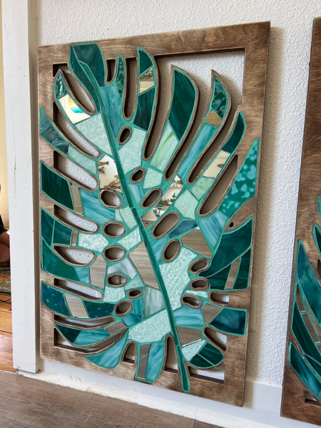 Monstera Panel Turquoise