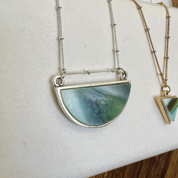 Half Moon Silver with Greens