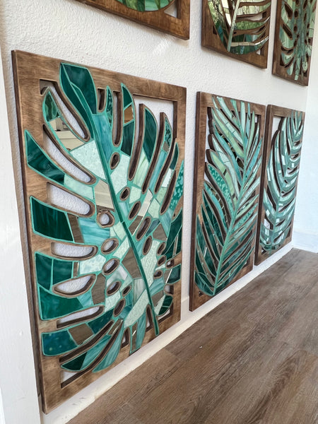 Monstera Panel Turquoise