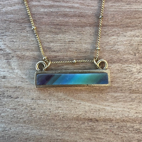 Bar Gold with Blue Multi