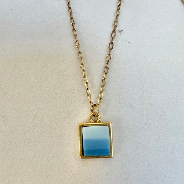Mini Square Gold with Blue