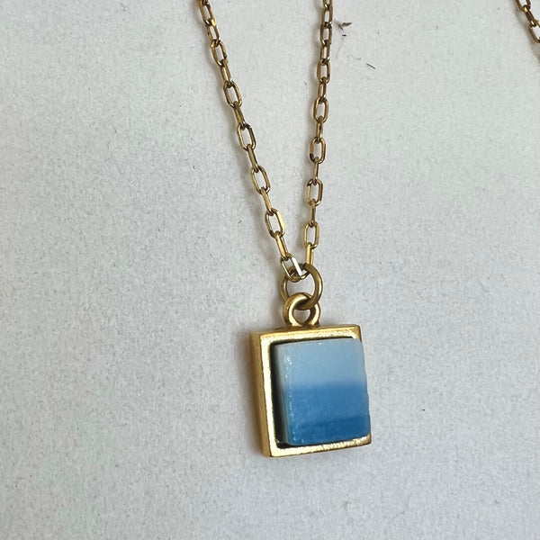 Mini Square Gold with Blue