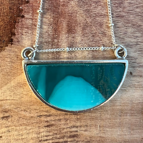 Half Moon Silver with Teal