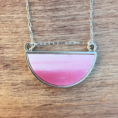 Half Moon Silver with Pink
