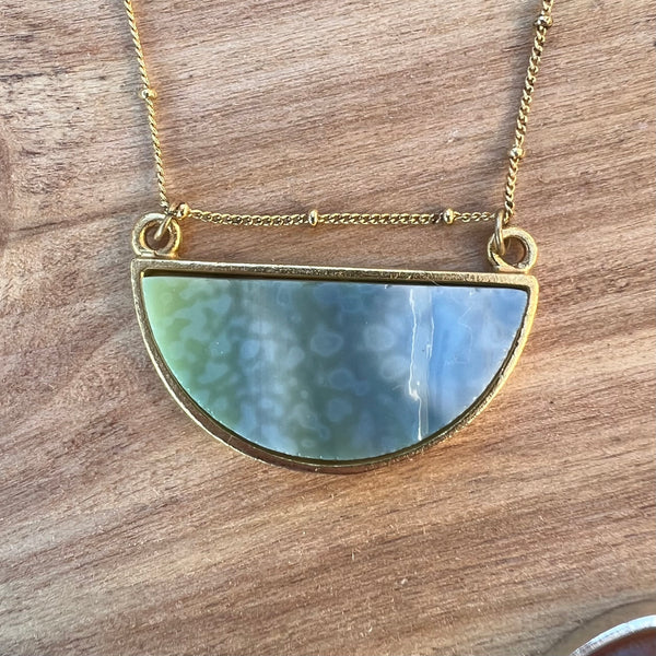 Half Moon Gold with Greens Multi