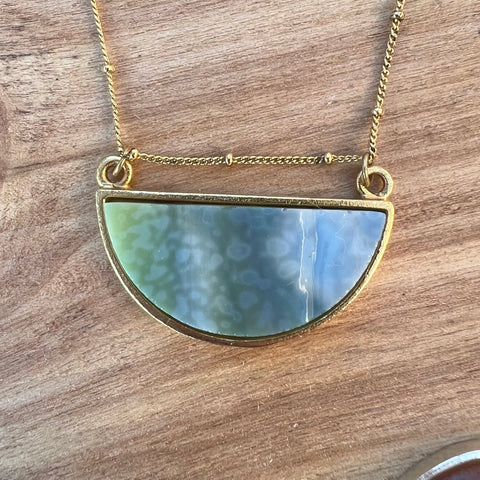 Half Moon Gold with Greens Multi