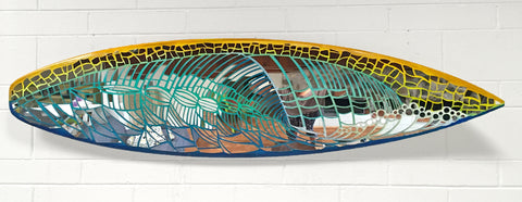 Mirror Mosaic Surfboard Art Glassd 